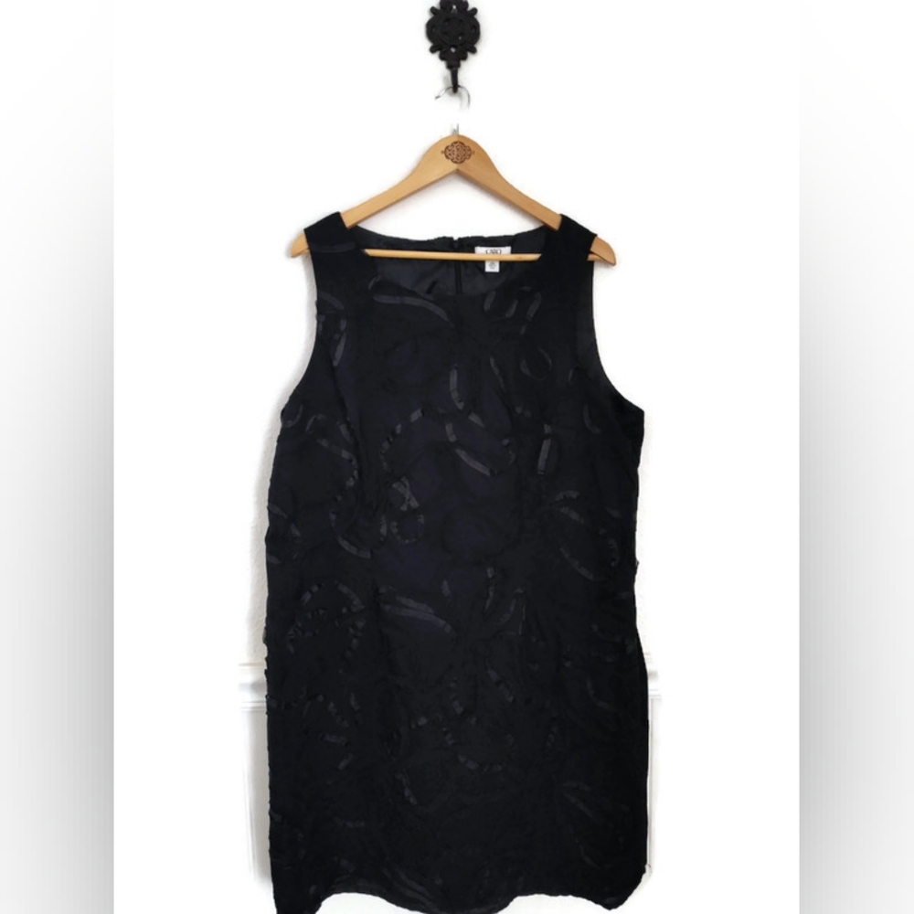 Little Black Classic Dress Ribbon Embellished Lined Any Season Plus Size 20